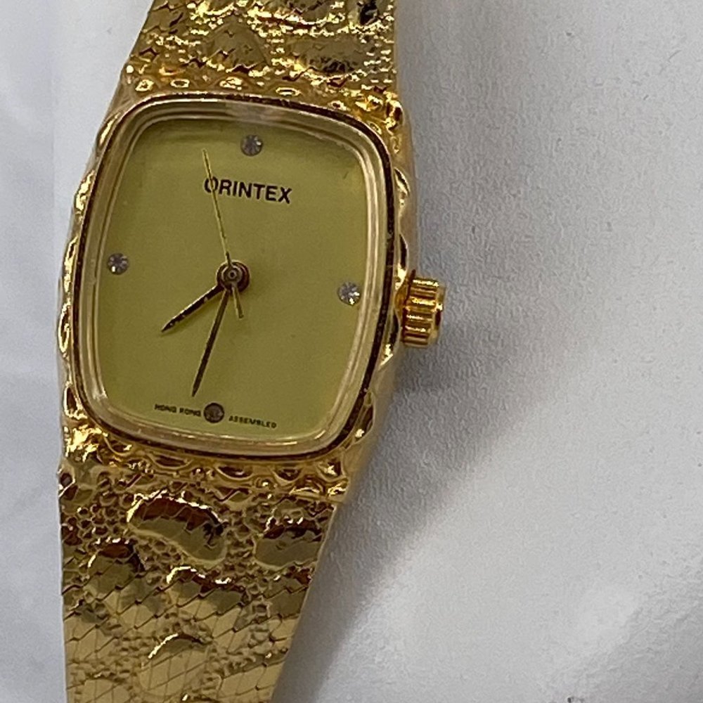 Orintex Watch Snap close Band 8.5 inches Long Clear Rhinestones at 12.3.6.9 Stai